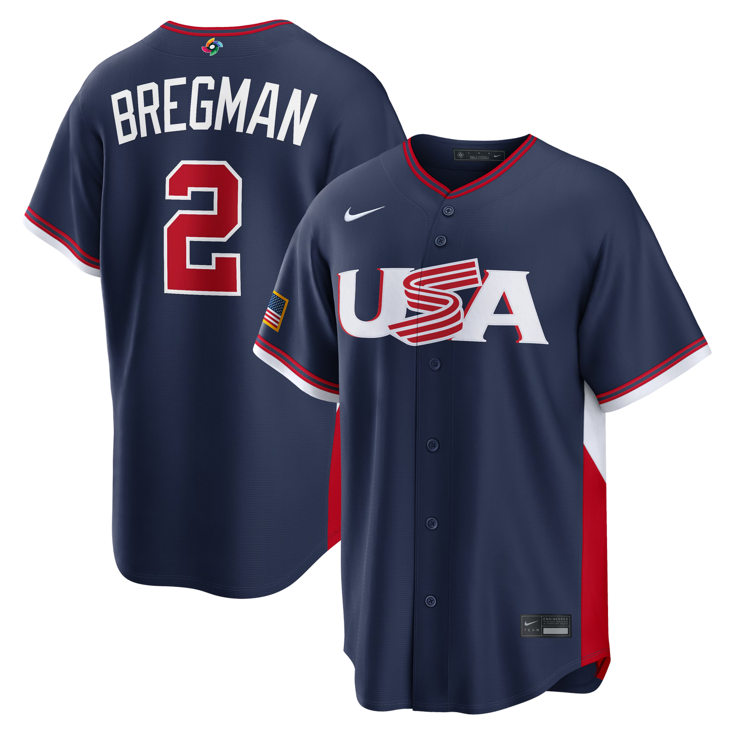 Nike USA Baseball 2026 World Baseball Classic Road Stadium Jersey – Alex Bregman – Navy