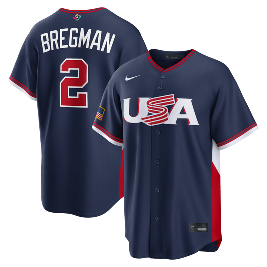 Nike USA Baseball 2026 World Baseball Classic Road Stadium Jersey – Alex Bregman – Navy