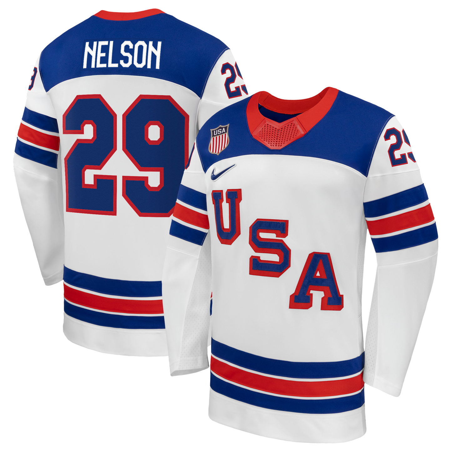 Brock Nelson #29 USA Hockey 2026 Away Jersey - Nike White
