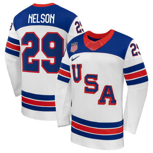 Brock Nelson #29 USA Hockey 2026 Away Jersey - Nike White