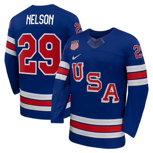 Brock Nelson #29 USA Hockey 2026 Home Jersey - Nike Royal