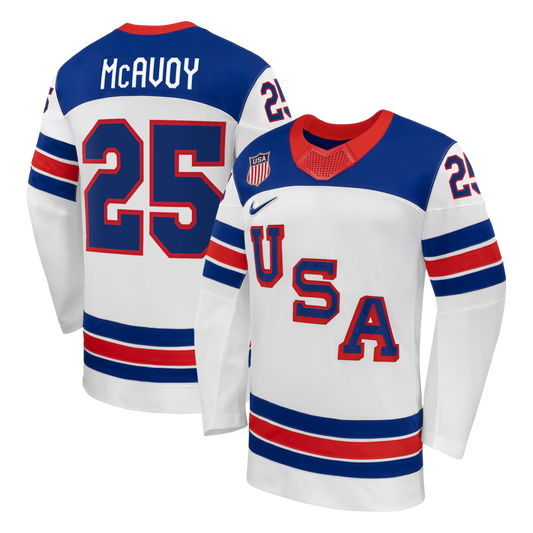 Charlie McAvoy #25 USA Hockey 2026 Away Jersey - Nike White
