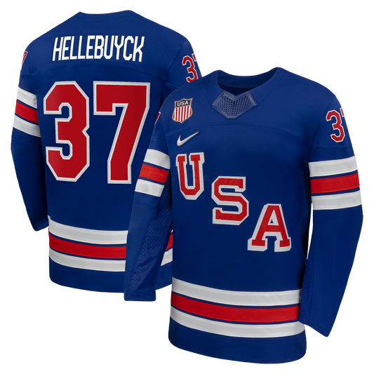 Connor Hellebuyck #37 USA Hockey 2026 Home Jersey - Nike Royal