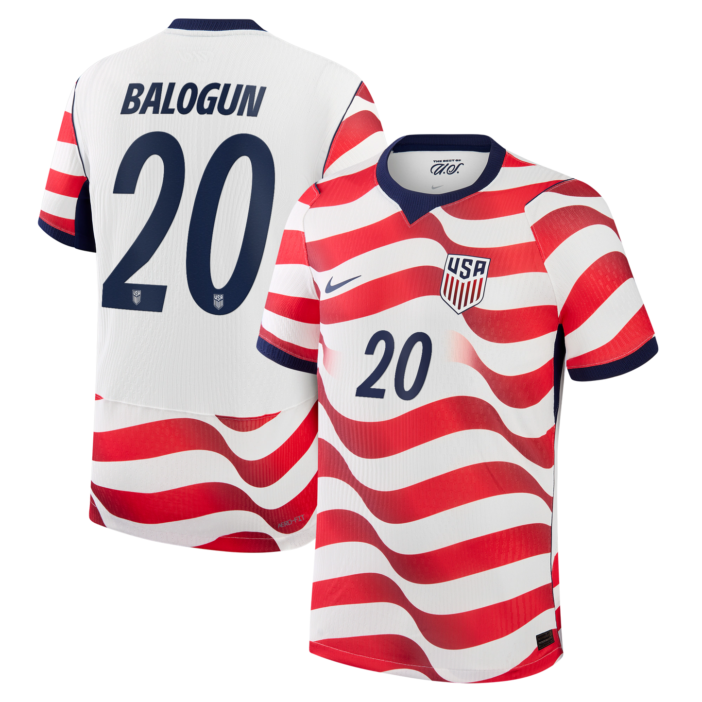Folarin Balogun USMNT 2026 Home Match Jersey White | Nike USA Soccer Jersey