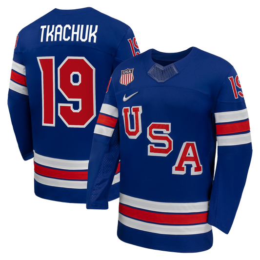 Matthew Tkachuk #7 USA Hockey Nike 2026 Home Jersey - Royal Blue
