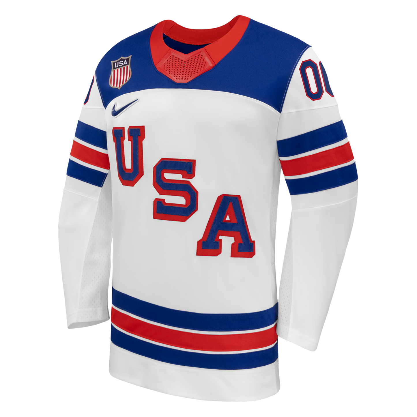 USA Hockey Authentic Nike 2026 Away Supporter Edition Custom Jersey – White/Blue/Red