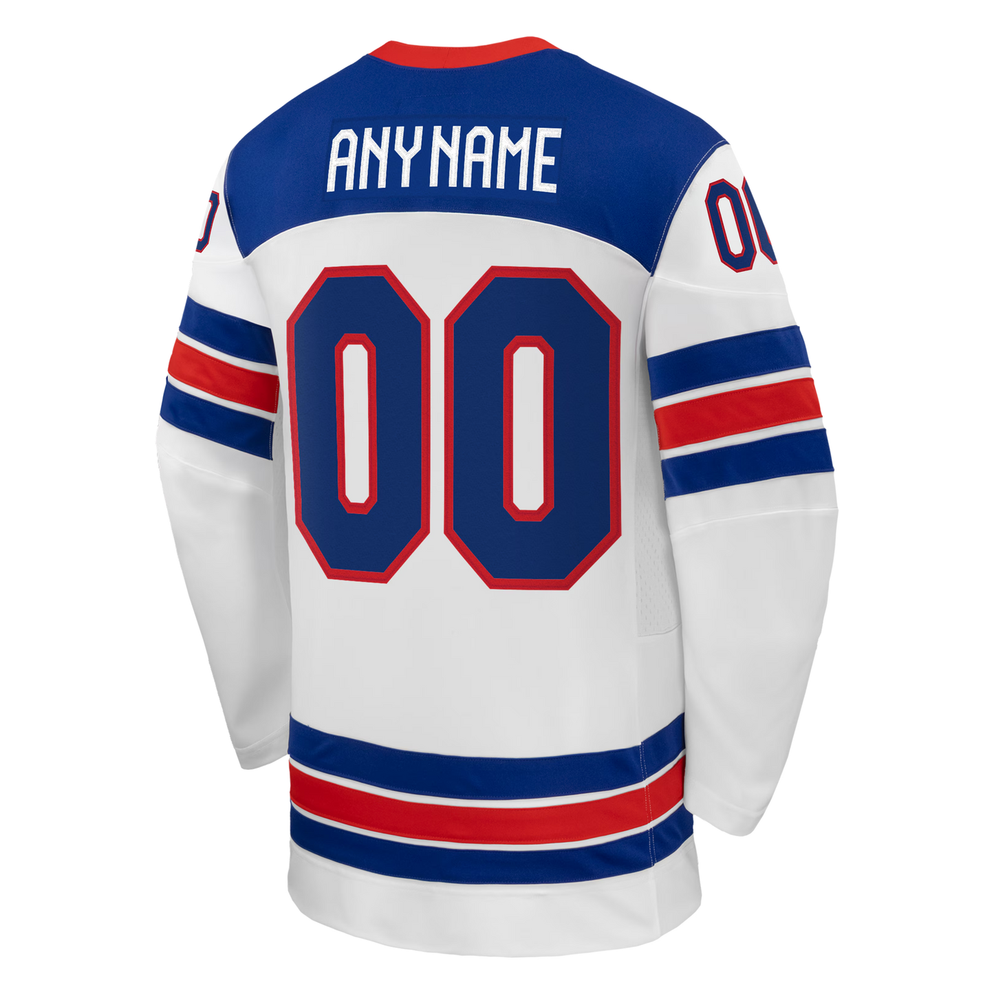 USA Hockey Nike 2026 Away Supporter Edition Custom Jersey – White/Blue/Red